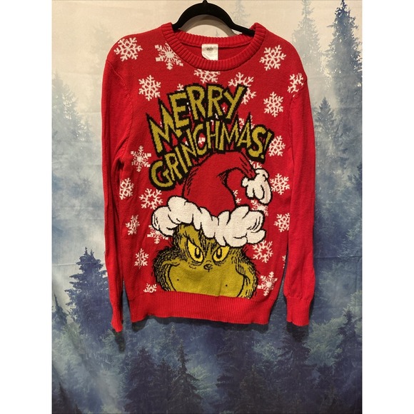 Dr. Seuss Other - Merry Grinchmas Sweater Mens Size Large‎ Red